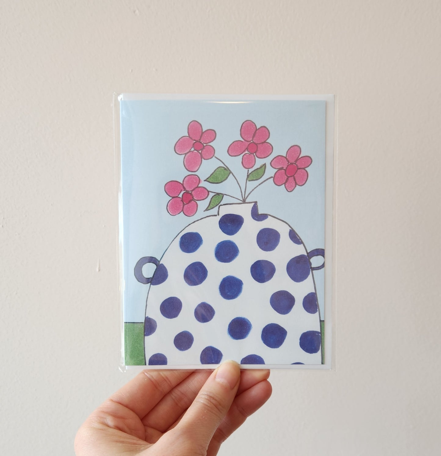 Polka-dot Vase Card