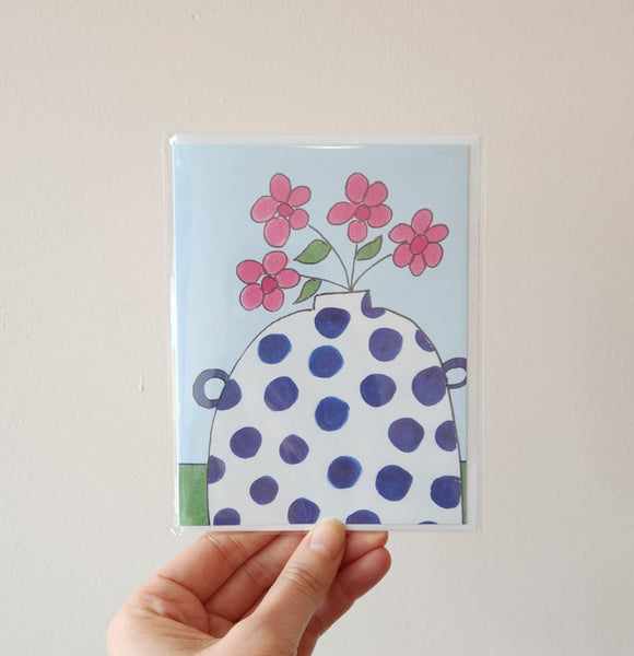Polka-dot Vase Card