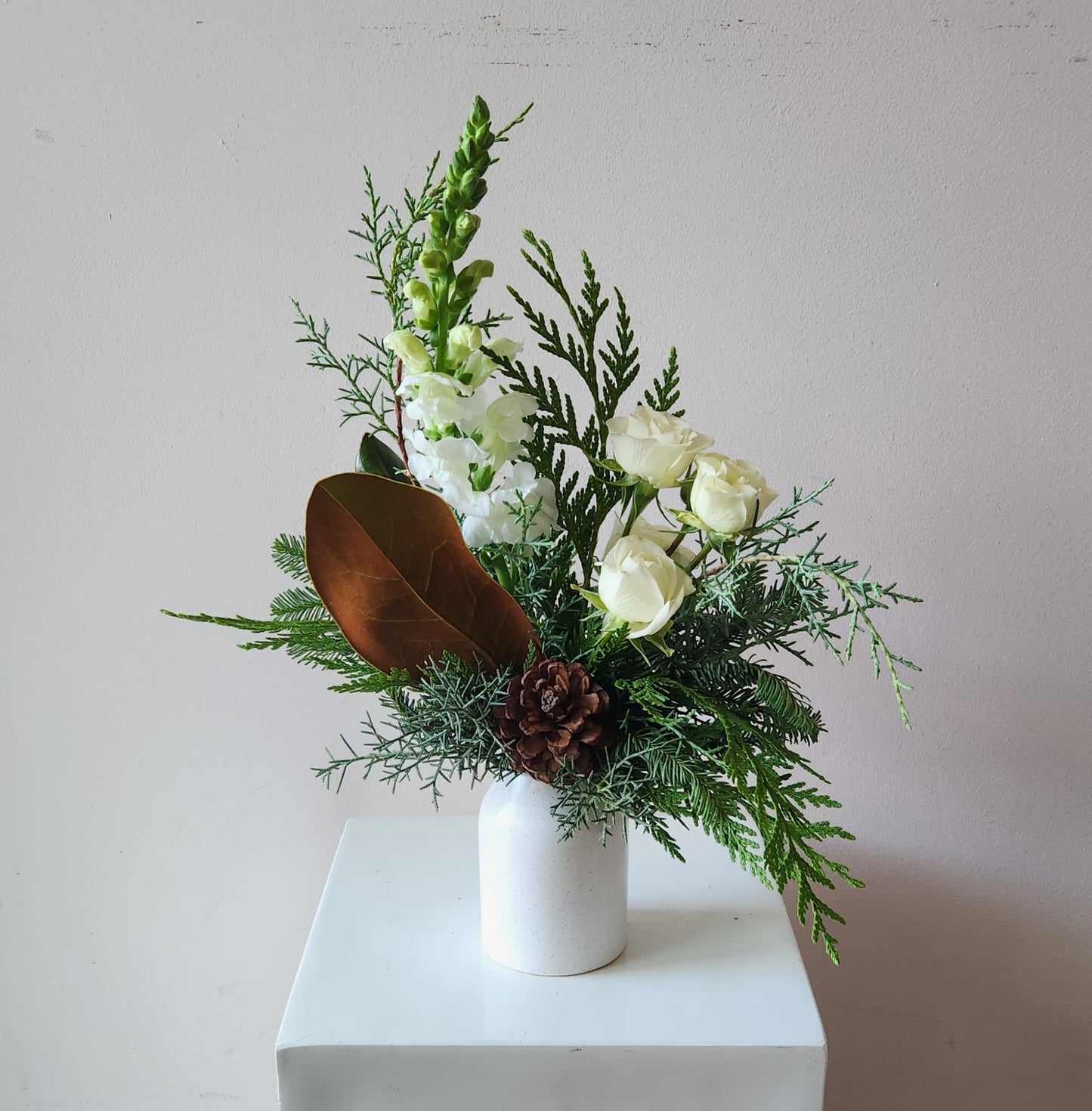 Frosted Winter Bud Vase