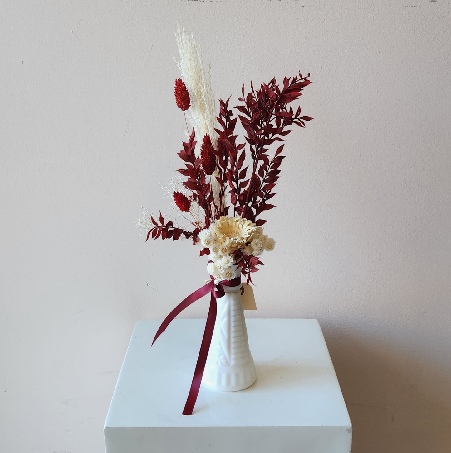 Dried Candy Cane Bud Vase
