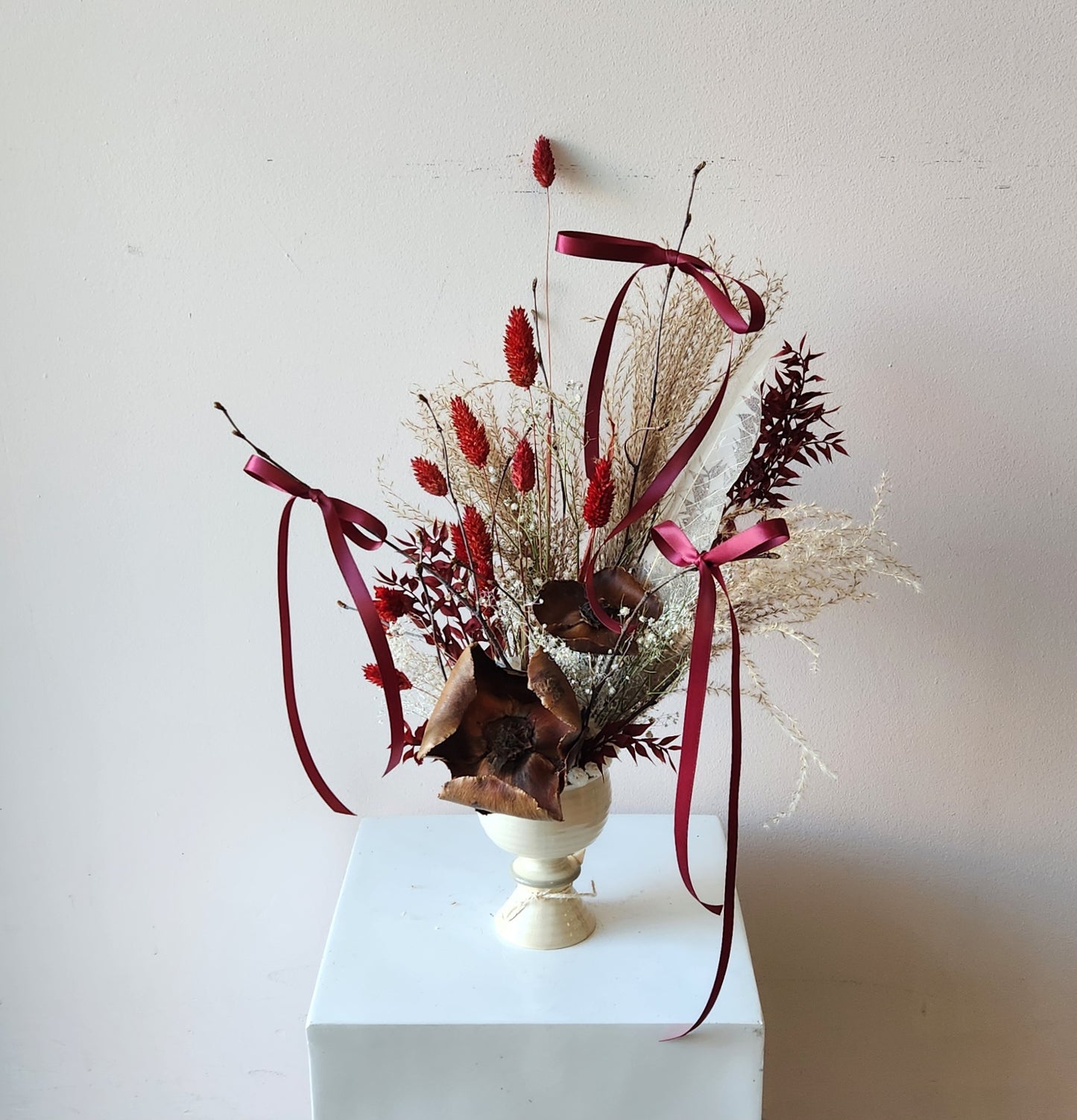 Holiday Bows Dried Arrangement