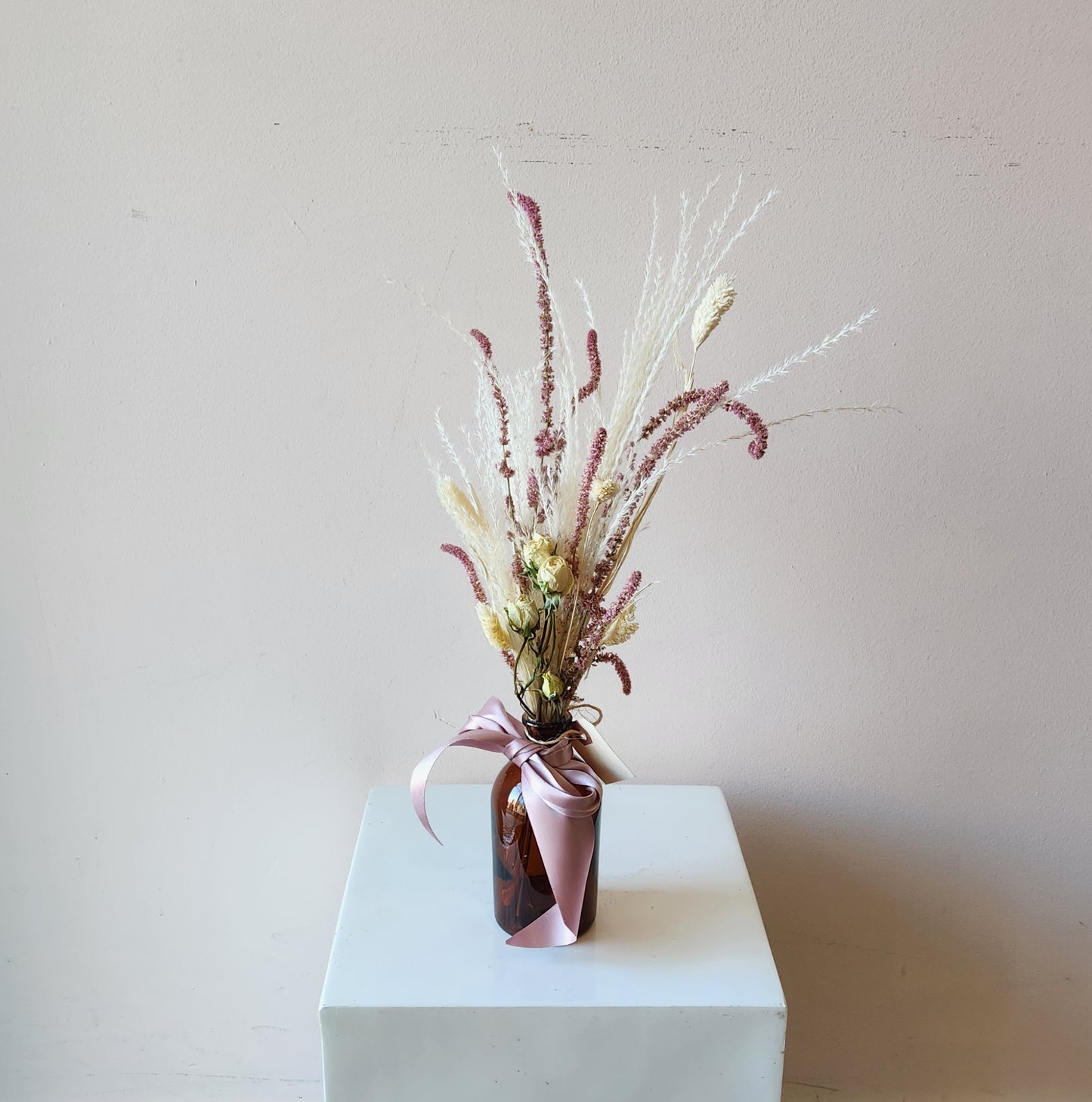 Vintage Rose Dried Bud Vase