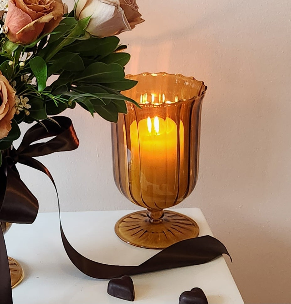 Pillar Candle in Amber Votive