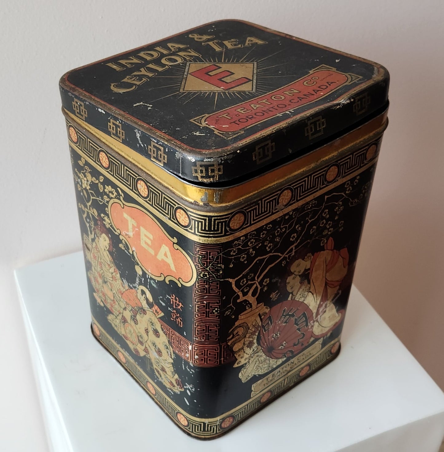 Large Vintage Tea Tin