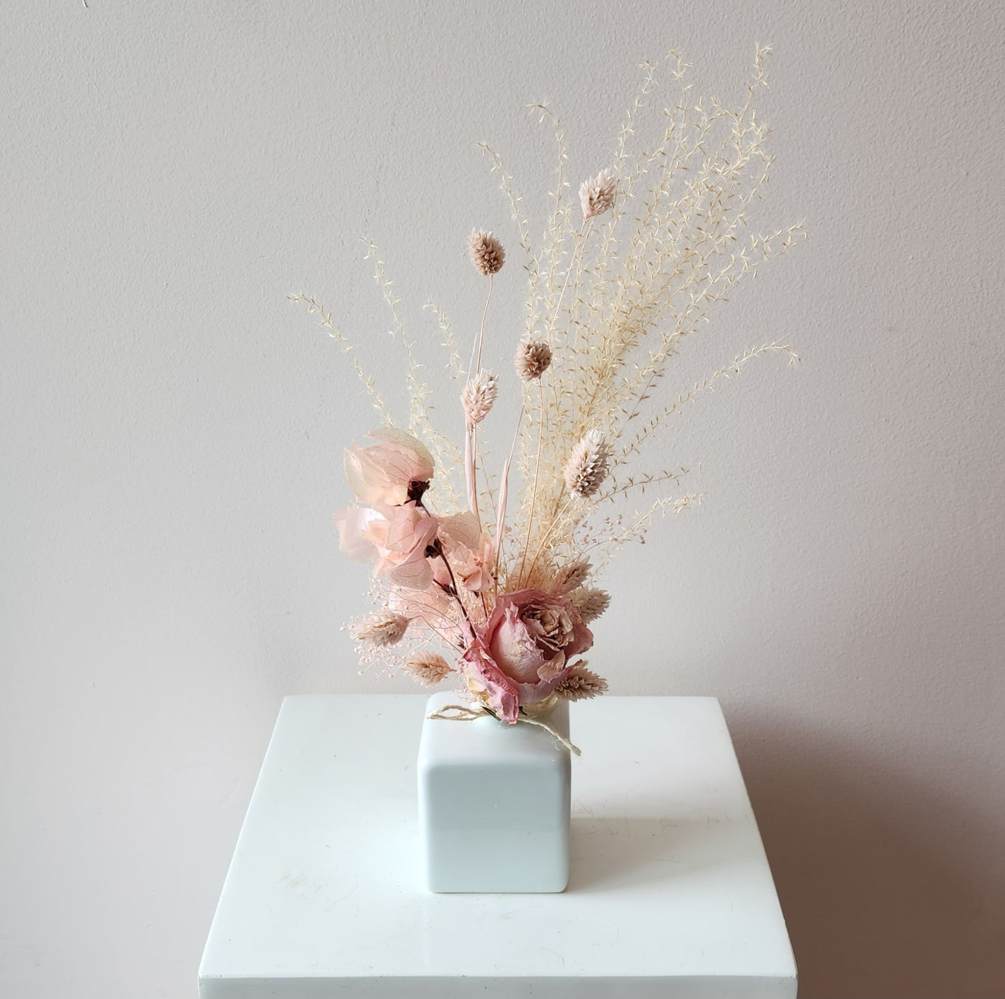 Pink Dried Bud Vase