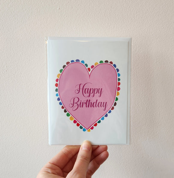 Rainbow Heart Birthday Card