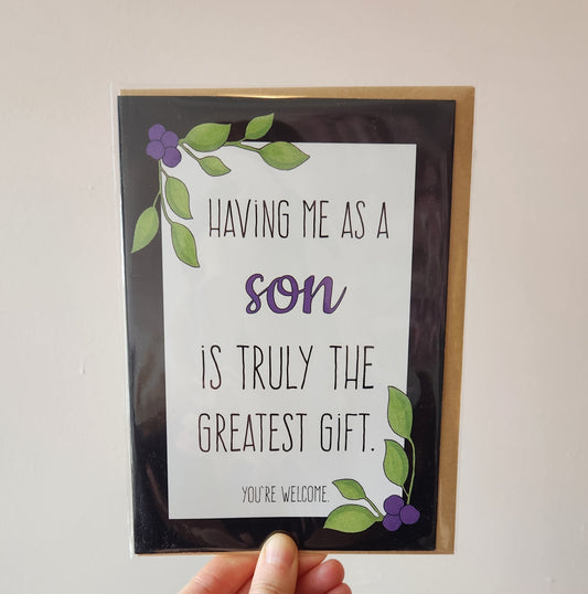 Having Me As A Son Card