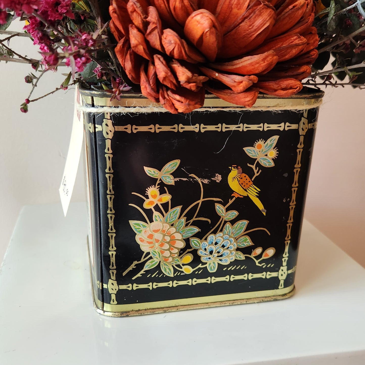 Vintage Tea Tin Dried Arrangement