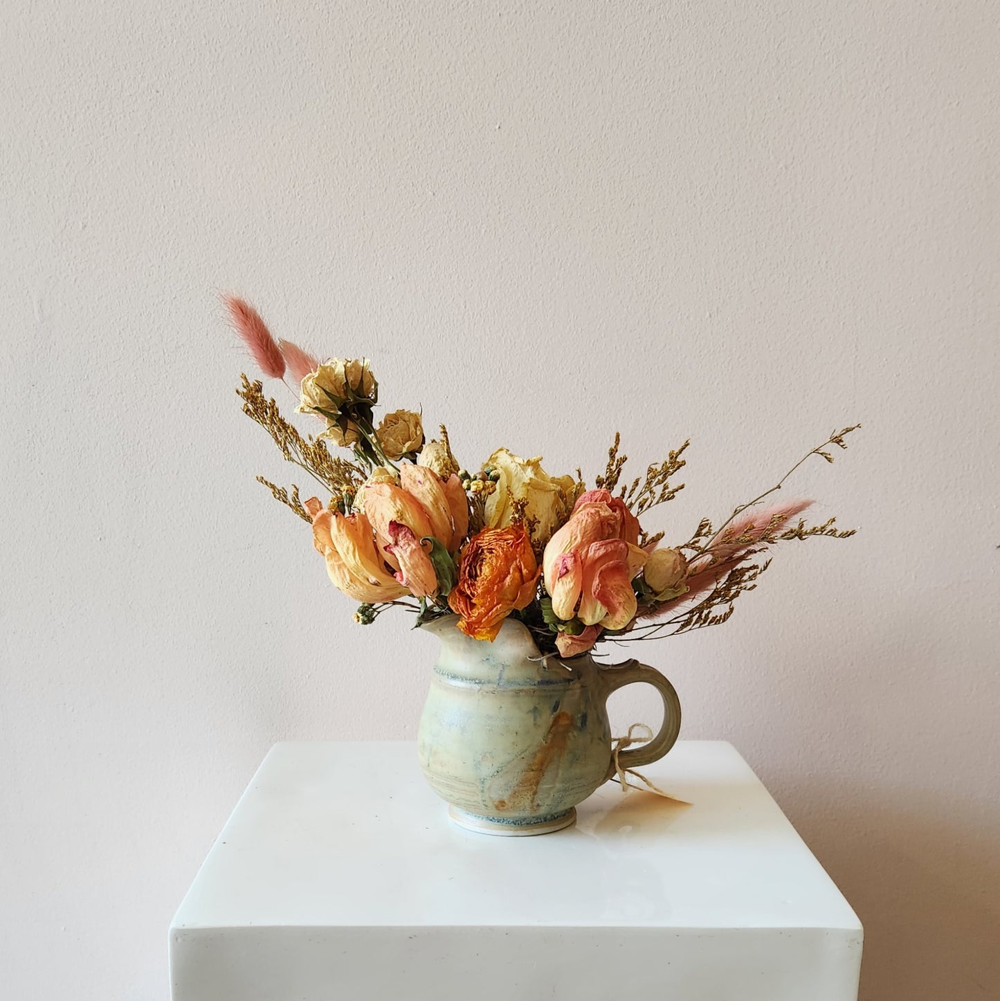 Petite Peachy Pitcher Arrangement