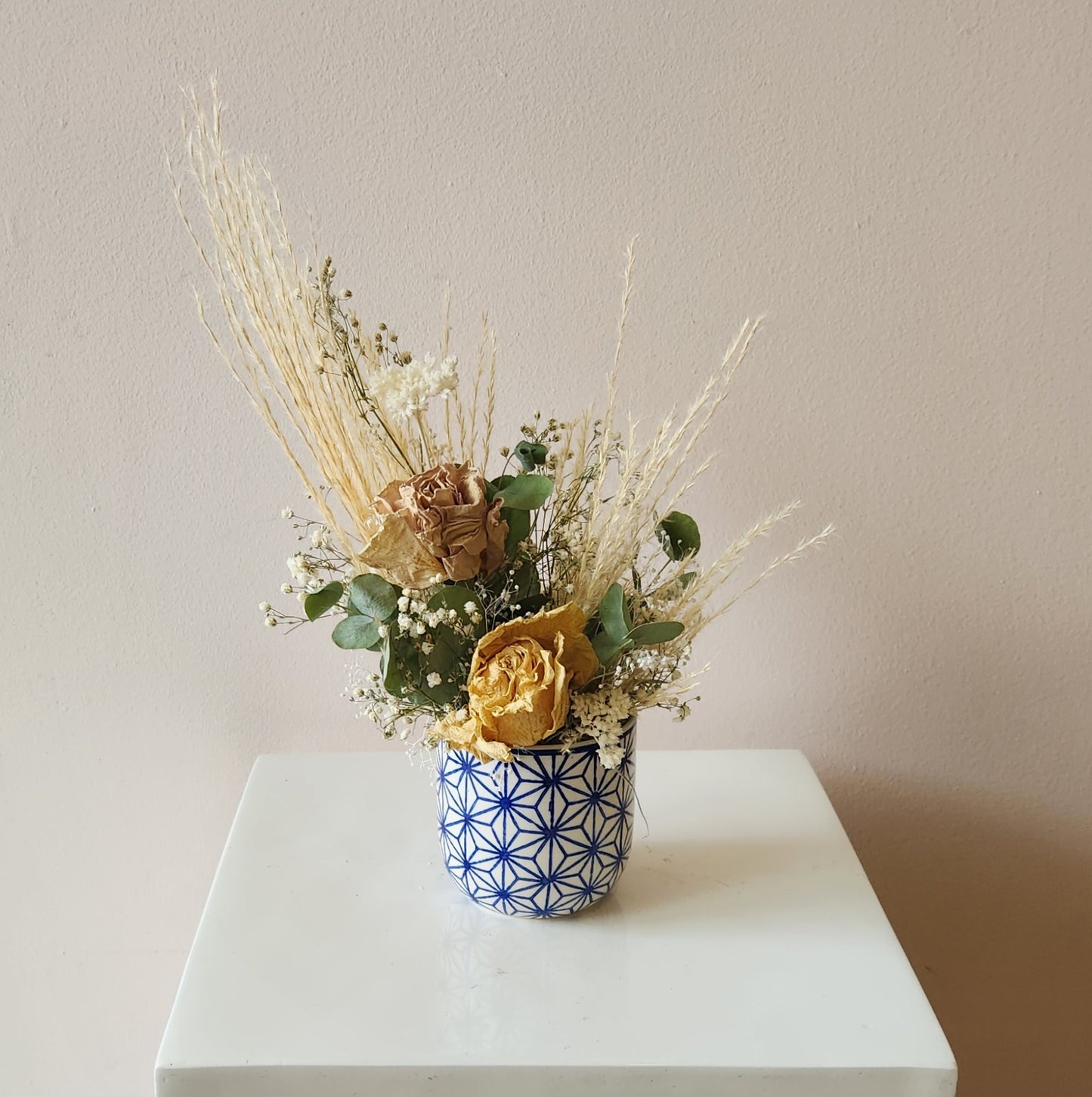 Mini Baby Blue Dried Arrangement