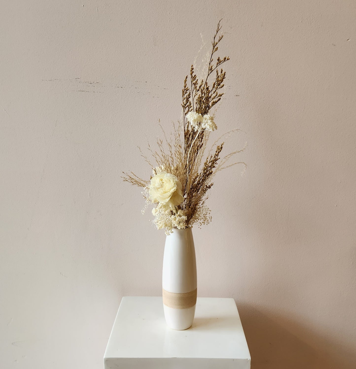 Beige Bottle Dried Arrangement