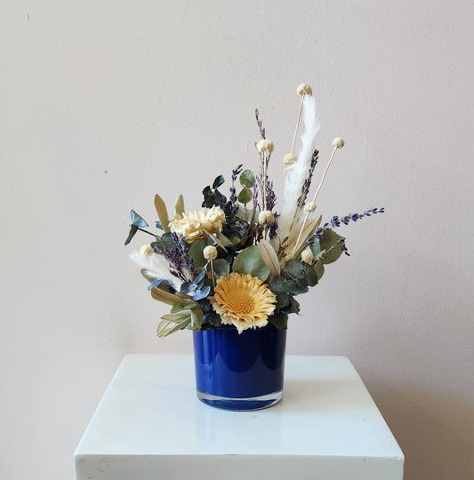 Mini Blue Dried Arrangement