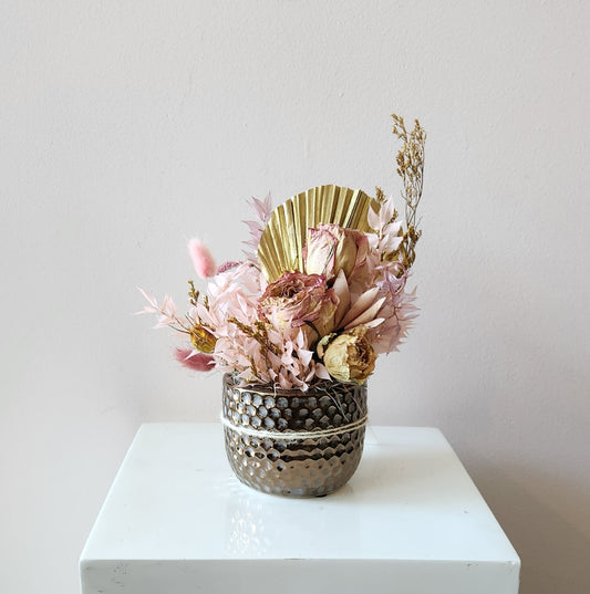 Mini Pink & Gold Dried Arrangement