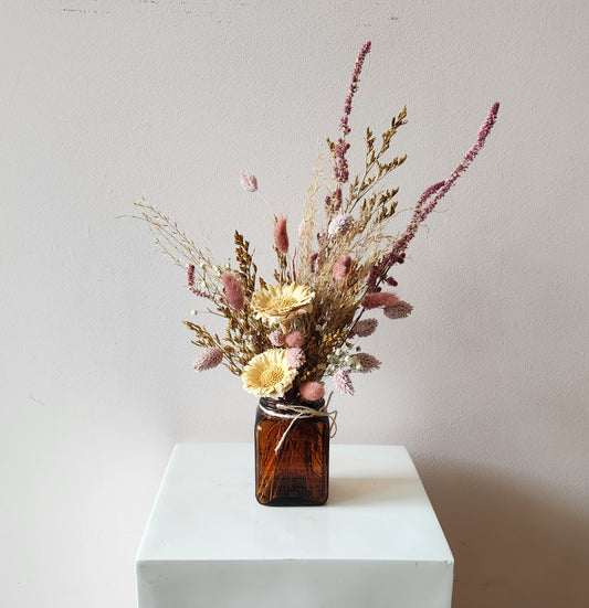 Vintage Glass Jar Dried Arrangement