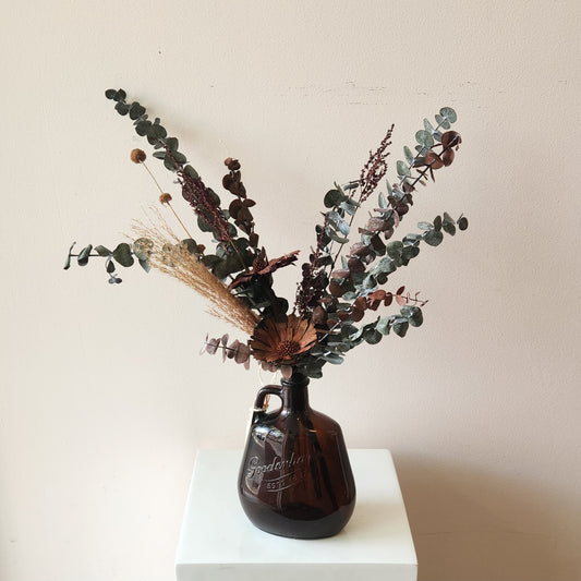 Vintage Bottle Dried Arrangement
