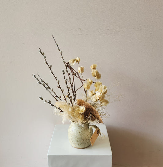 Natural Petite Pitcher Dried Arrangement