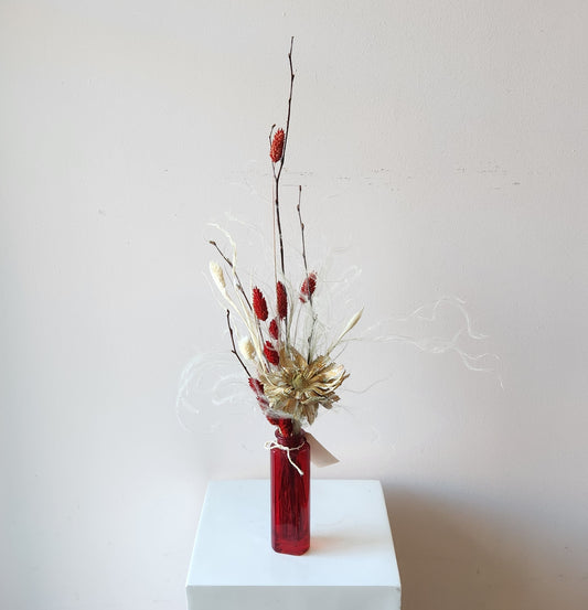Dried Pepperment Bark Bud Vase