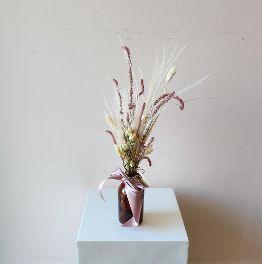 Vintage Rose Dried Bud Vase