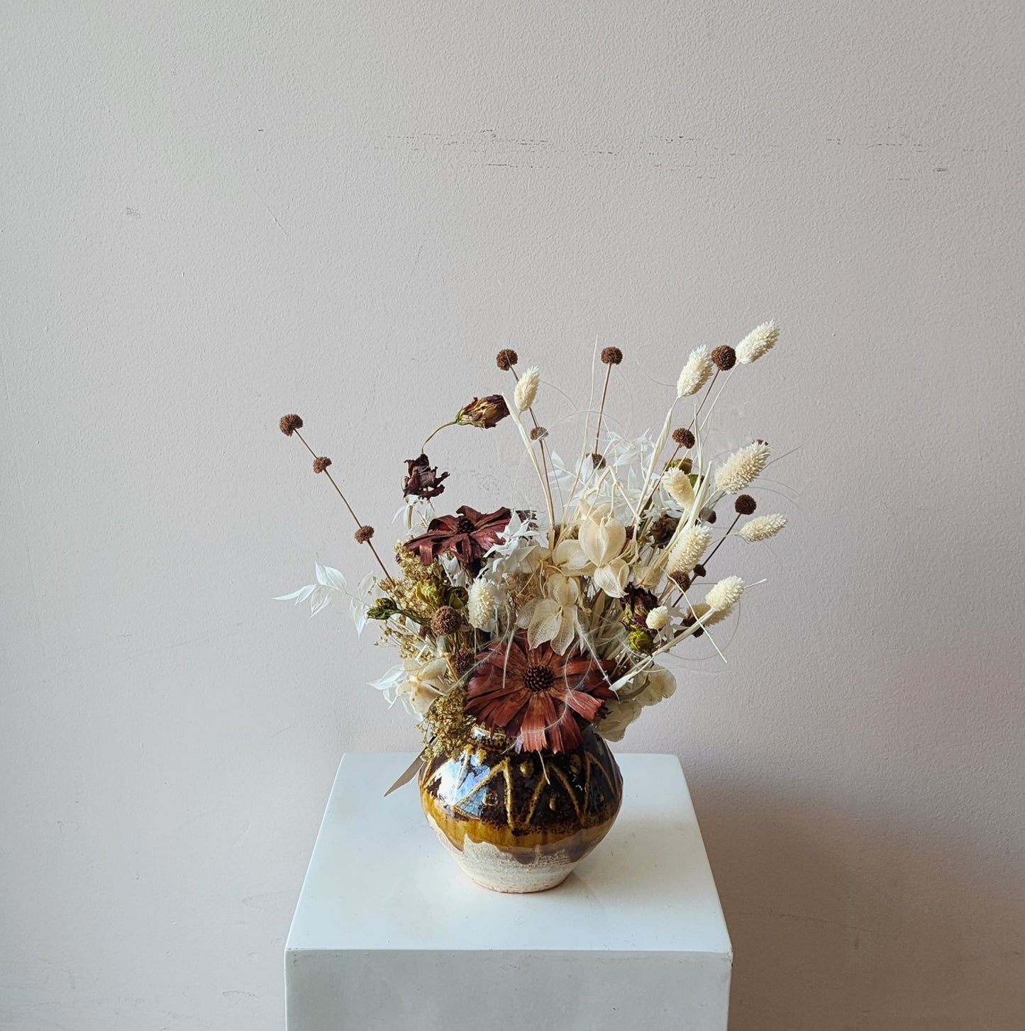 Golden Brown Dried Arrangement