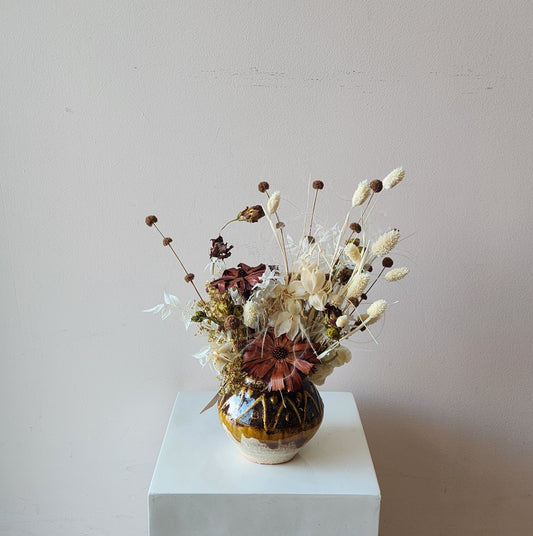Golden Brown Dried Arrangement