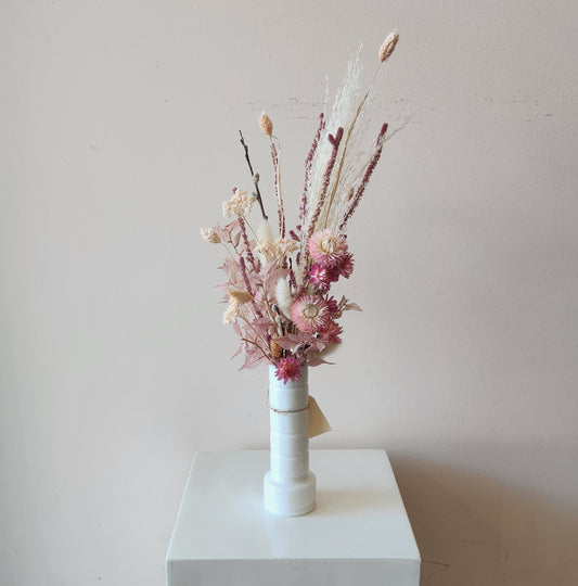 Pink & White Dried Bud Vase Arrangement