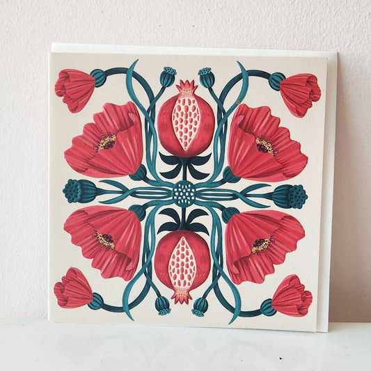Poppies & Pomegranates Card