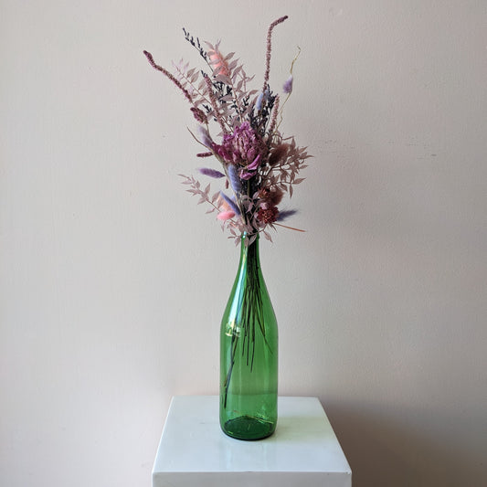 Pink Berry Dried Bottle Arrangement